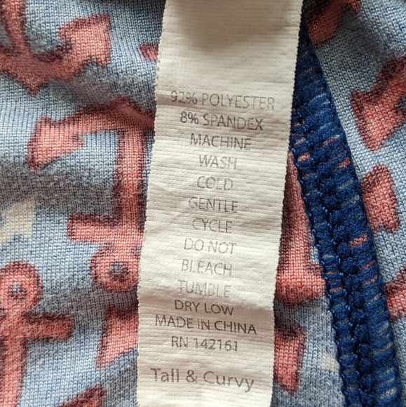 LULAROE Americana Red Boat Anchor Leggings TC Tall & Curvy - Picture 5 of 5